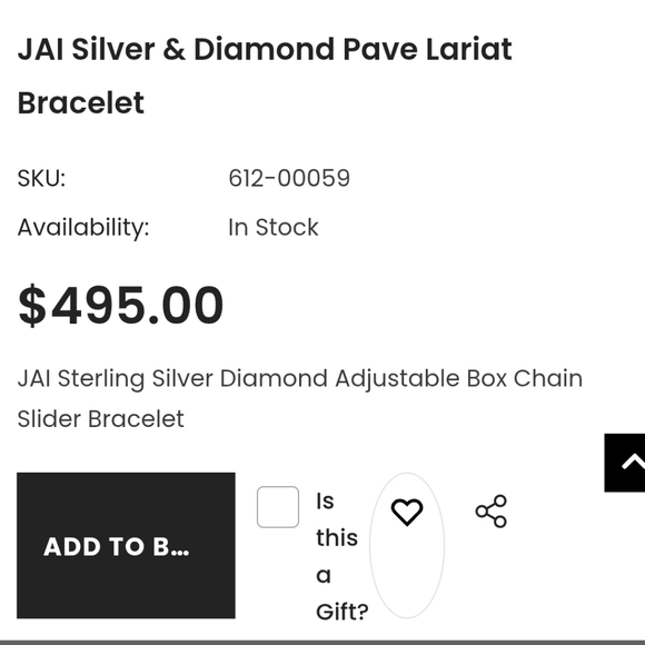 JAI Sterling Silver Pave Diamond Bracelet - Picture 6 of 8